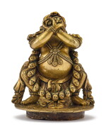 A BRONZE 'VAJRADAKA' INCENSE BURNER COVER, 16TH CENTURY | 十六世紀 藏傳金剛勇父像銅爐頂