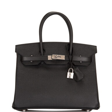 View full screen - View 1 of Lot 2. Black Birkin 30cm in Epsom Leather with Palladium Hardware, 2018.