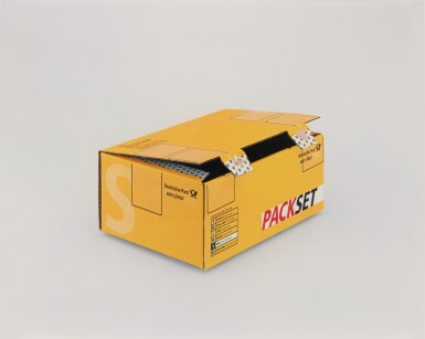 View full screen - View 1 of Lot 178. Packset, (small 25cm x 175cm x 10cm), Deutsche Post, Euro Express, (Kleben Sie den ausgefüllten Versandschein hier auf. Lassen Sie sich beraten und wahlen sie die beste Versandart für 1hr Packset) Douglas M. Parker Studio, Glendale, CA, April 14, 2003.