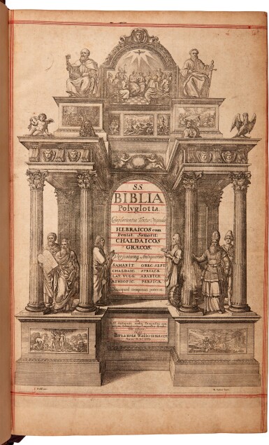 View full screen - View 1 of Lot 10. Bible, Polyglot | Walton’s polyglot Bible. London, 1655-1657, 8 volumes, the Wardington copy.