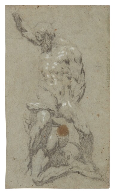 View full screen - View 1 of Lot 155. Samson slaying the Philistines, after Michelangelo (recto and verso).