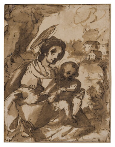 View full screen - View 1 of Lot 287. Madonna and Child in a landscape.