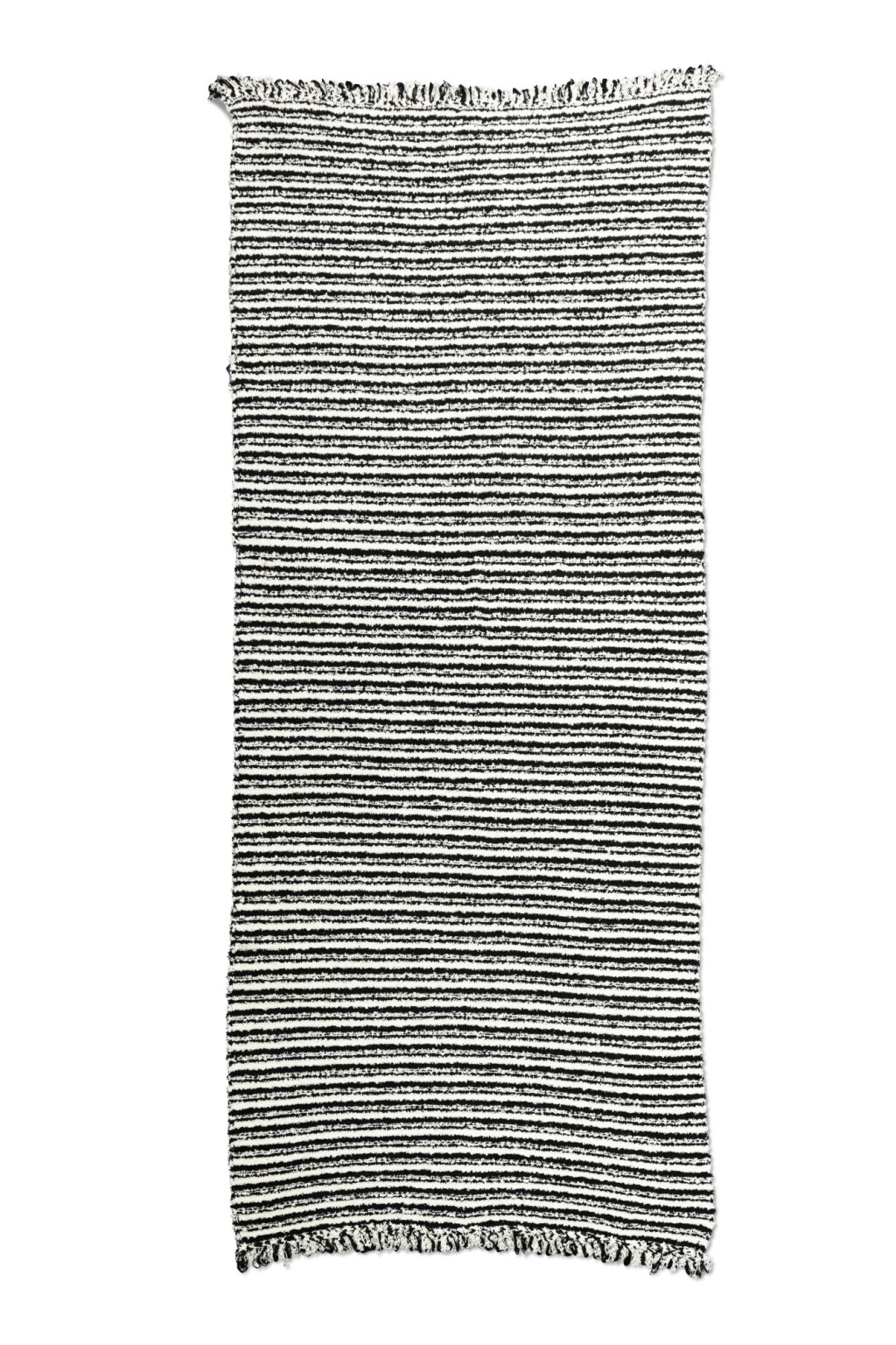 View full screen - View 1 of Lot 2172. A black and white cotton knit rug, modern | Tapis en tricot de coton noir et blanc, travail moderne.