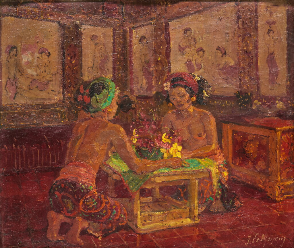 View full screen - View 1 of Lot 48. Adrien-Jean Le Mayeur de Merpres 勒邁耶 | Two women in Balinese interior 峇厘室內的兩位女子.