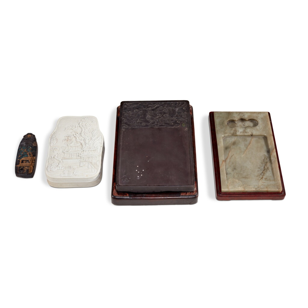 View full screen - View 1 of Lot 151. A group of three ink stones, Qing dynasty .
