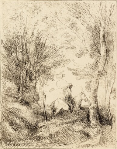 View full screen - View 1 of Lot 39. COROT - DAUBIGNY - DELACROIX - MILLET - ROUSSEAU. Quarante clichés-glaces. 1921. Portfolio..