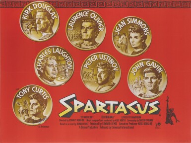 View full screen - View 1 of Lot 104. SPARTACUS (1960) POSTER, BRITISH, SIGNED BY TONY CURTIS.