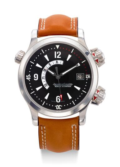 View full screen - View 1 of Lot 8115. JAEGER-LECOULTRE | MASTER COMPRESSOR MEMOVOX, A STAINLESS STEEL WRISTWATCH WITH ALARM AND DATE, CIRCA 2005.