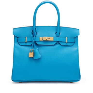 View full screen - View 1 of Lot 83. Bleu Zanzibar Epsom Birkin 30 Gold Hardware, 2017.