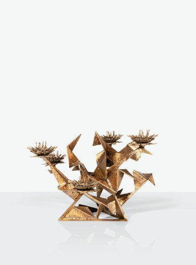 View full screen - View 1 of Lot 163. Chandelier cinq chardons, pièce unique.