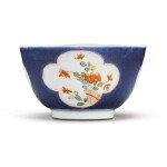 A MEISSEN UNDERGLAZE-BLUE-GROUND TEABOWL CIRCA 1730