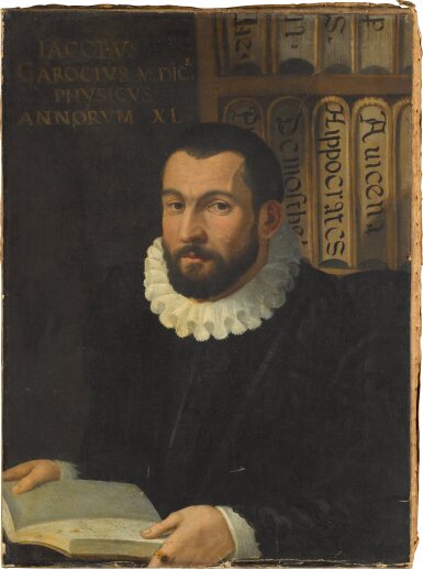 View full screen - View 1 of Lot 19. Portrait of Jacob Carocius, a physician, aged 40.