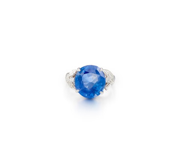 View full screen - View 1 of Lot 1797. Sapphire and Diamond Ring | 6.87克拉 天然藍寶石 配 鑽石 戒指.
