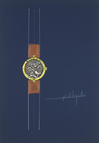 View full screen - View 1 of Lot 1013. An original prototype design of wristwatch with accompanying NFT, Circa 1976.