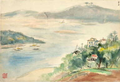View full screen - View 1 of Lot 2622. 關良 廣元漁村 | Guan Liang, Scenery in Guang Yuan.