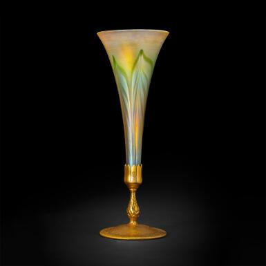 View full screen - View 1 of Lot 65. Decorated Trumpet Vase on Stand.