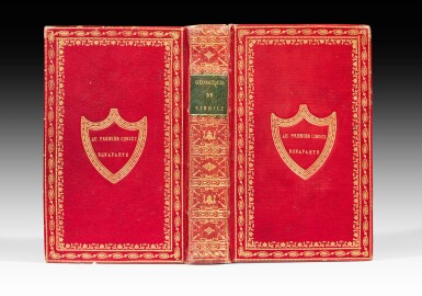 View full screen - View 1 of Lot 54. Les Géorgiques... Paris, an X-1801. In-8 Maroquin rouge. Exemplaire de dédicace offert à Bonaparte.