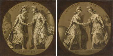 View full screen - View 1 of Lot 39. An allegory of Anglo-Hispanic friendship; an allegory of Anglo-French friendship.