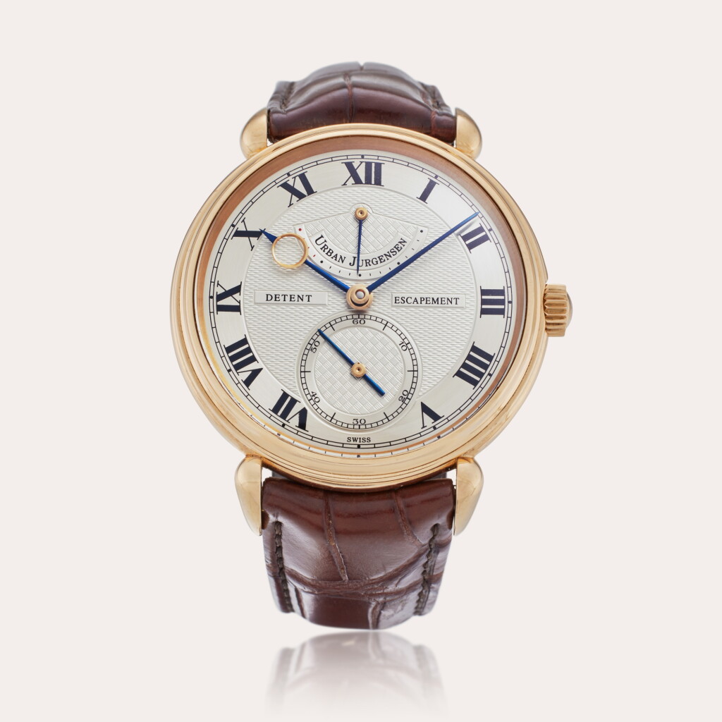 View full screen - View 1 of Lot 30. Reference 11C | A pink gold wristwatch with detent escapement and power reserve, Circa 2015.