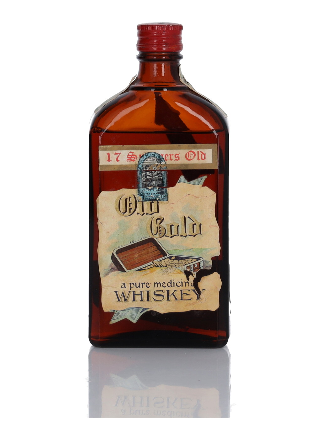 View full screen - View 1 of Lot 364. Old Gold 16 Year Old 100 Proof 1917 (1 Bottle Pint).