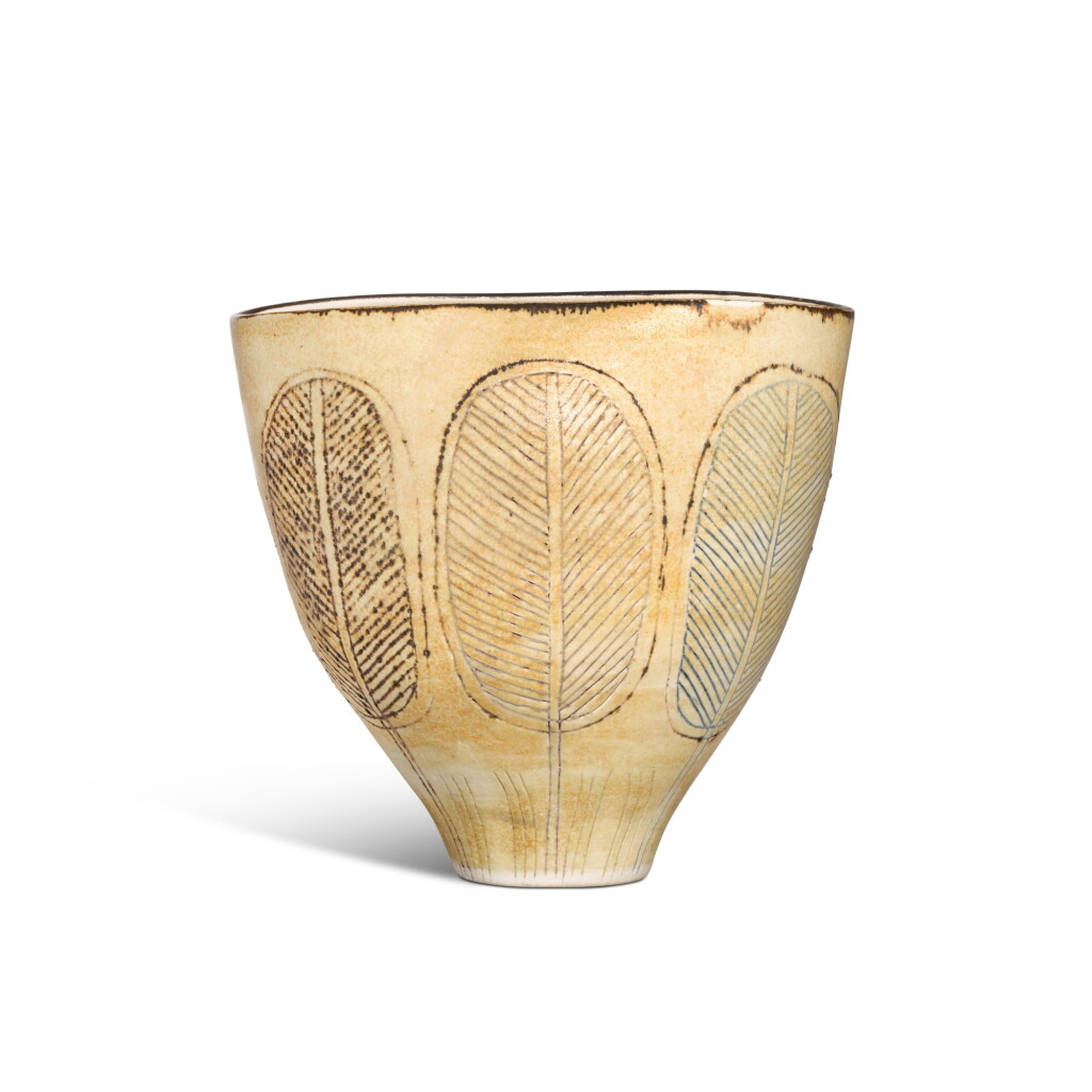 View full screen - View 1 of Lot 655. Vase with Leaf Design.