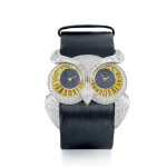 Chopard | 'Animal World' Owl High Jewelry Watch, A Limited Edition of 15 White Gold, Yellow Sapphire and Diamond-Set Wristwatch, Dual Time Zone | 蕭邦 | Animal World – 貓頭鷹 – 限量15版白金 鑲 黃色藍寶石 及 鑽石腕表,兩地時間, 約2010年制