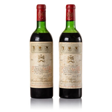 View full screen - View 1 of Lot 199. Château Mouton Rothschild 1964 (2 BT).