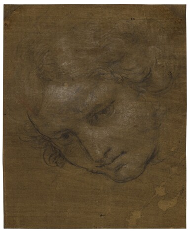 View full screen - View 1 of Lot 213. Recto: Head Study Verso: Head Study, possibly after the antique.