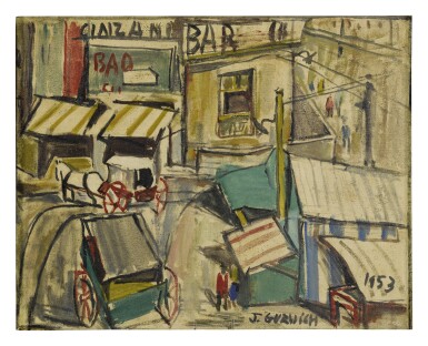 View full screen - View 1 of Lot 31. JOSÉ GURVICH | ESCENA CIUDAD AND PAISAJE (A DOUBLE-SIDED WORK).