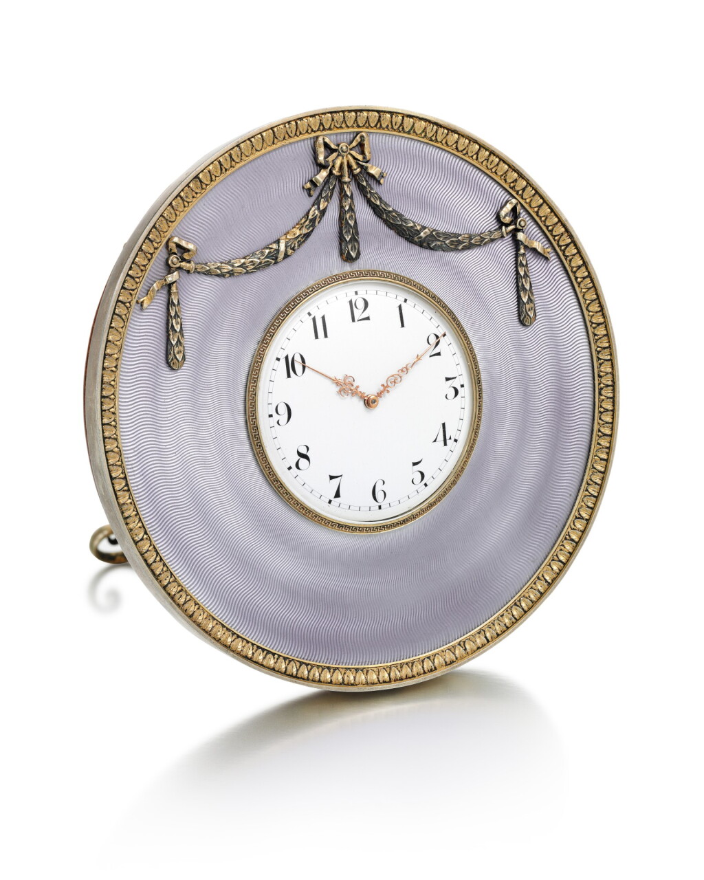 View full screen - View 1 of Lot 55. A FABERGÉ SILVER-GILT AND GUILLOCHÉ ENAMEL CLOCK, WORKMASTER HENRIK WIGSTRÖM, ST PETERSBURG, 1908-1917.