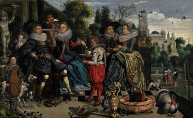 View full screen - View 1 of Lot 202. CIRCLE OF DIRCK HALS | ALLEGORY OF THE FIVE SENSES.