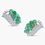 Pair of Emerald and Diamond Earclips