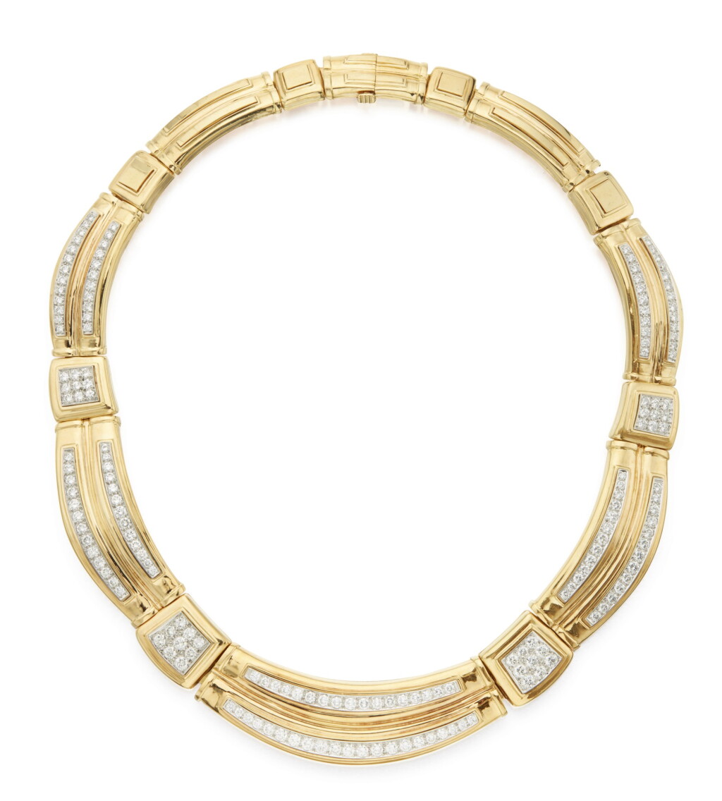 View full screen - View 1 of Lot 352. GOLD AND DIAMOND NECKLACE, DAVID WEBB.