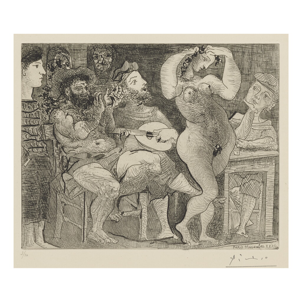 View full screen - View 1 of Lot 156. PABLO PICASSO | EN LA TABERNA. PÊCHEURS CATALANS EN BORDÉE (B. 286; BA. 439).