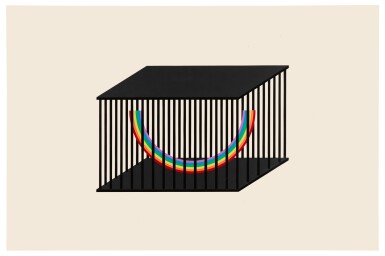 View full screen - View 1 of Lot 197. PATRICK HUGHES | RAINBOW IN A CAGE.