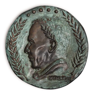 View full screen - View 1 of Lot 1120. CAESARS PALACE | COMMEMORATIVE MEDAL WITH BUST PORTRAIT OF SINATRA.