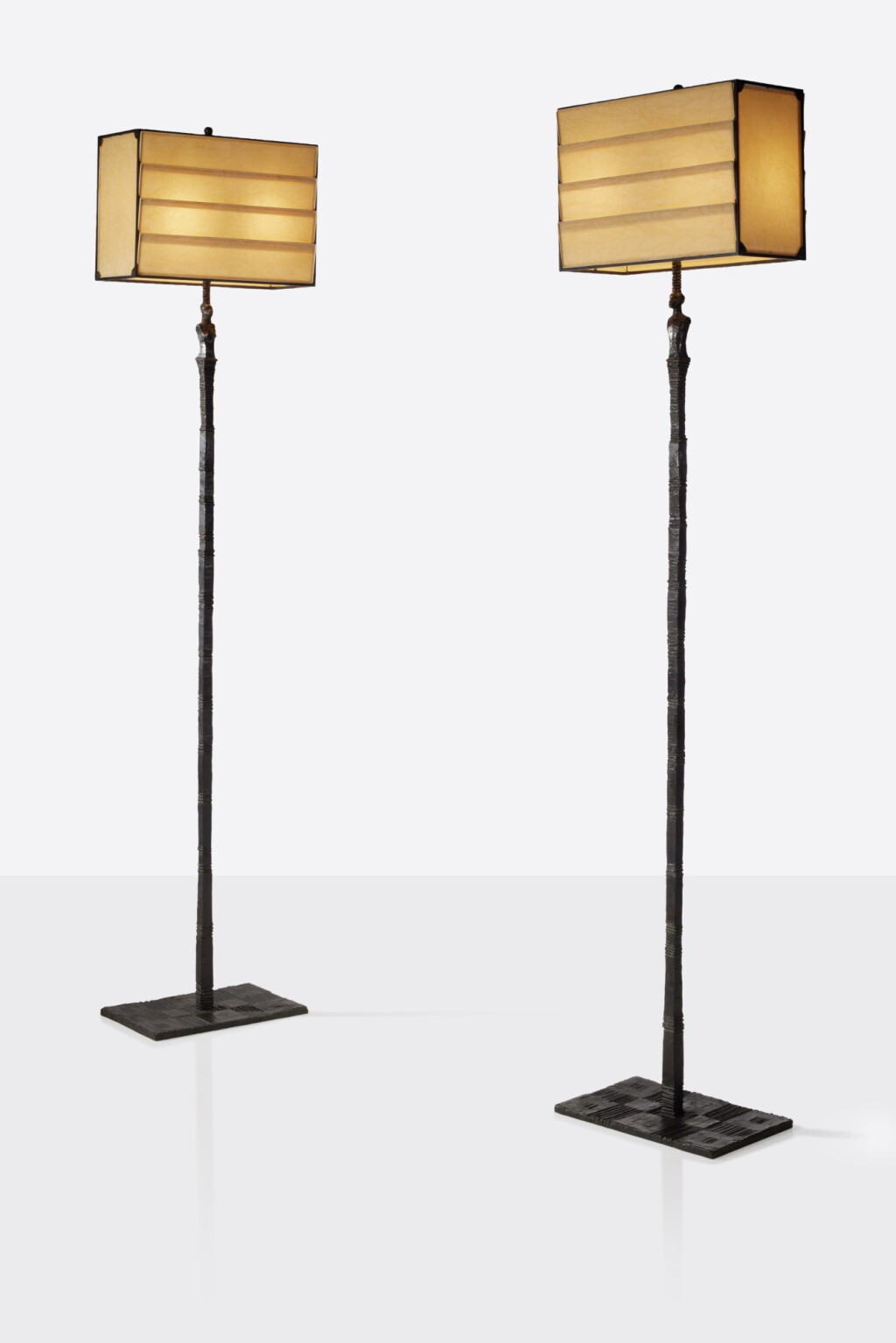 View full screen - View 1 of Lot 484. Pair of "Femme Africaine" Floor Lamps.