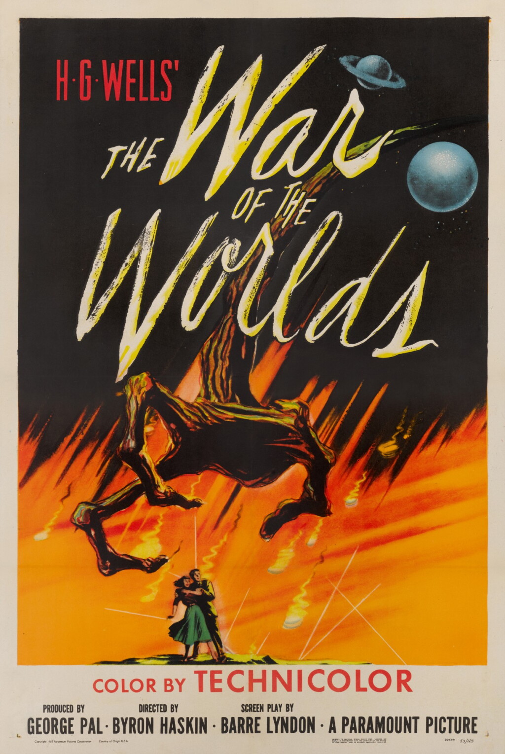 View full screen - View 1 of Lot 100. THE WAR OF THE WORLDS (1953) POSTER, US.