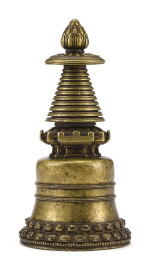 A BRONZE STUPA, TIBET, 13TH CENTURY | 十三世紀 藏傳銅佛塔
