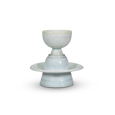 View full screen - View 1 of Lot 45. A Qingbai cup and stand, Southern Song dynasty | 南宋 青白釉盞及盞托.