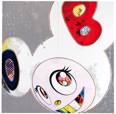View full screen - View 1 of Lot 65. TAKASHI MURAKAMI | DOB IN PURE WHITE ROBE (NAVY & VERMILION); AND DOB IN PURE WHITE ROBE (PINK & BLUE) .