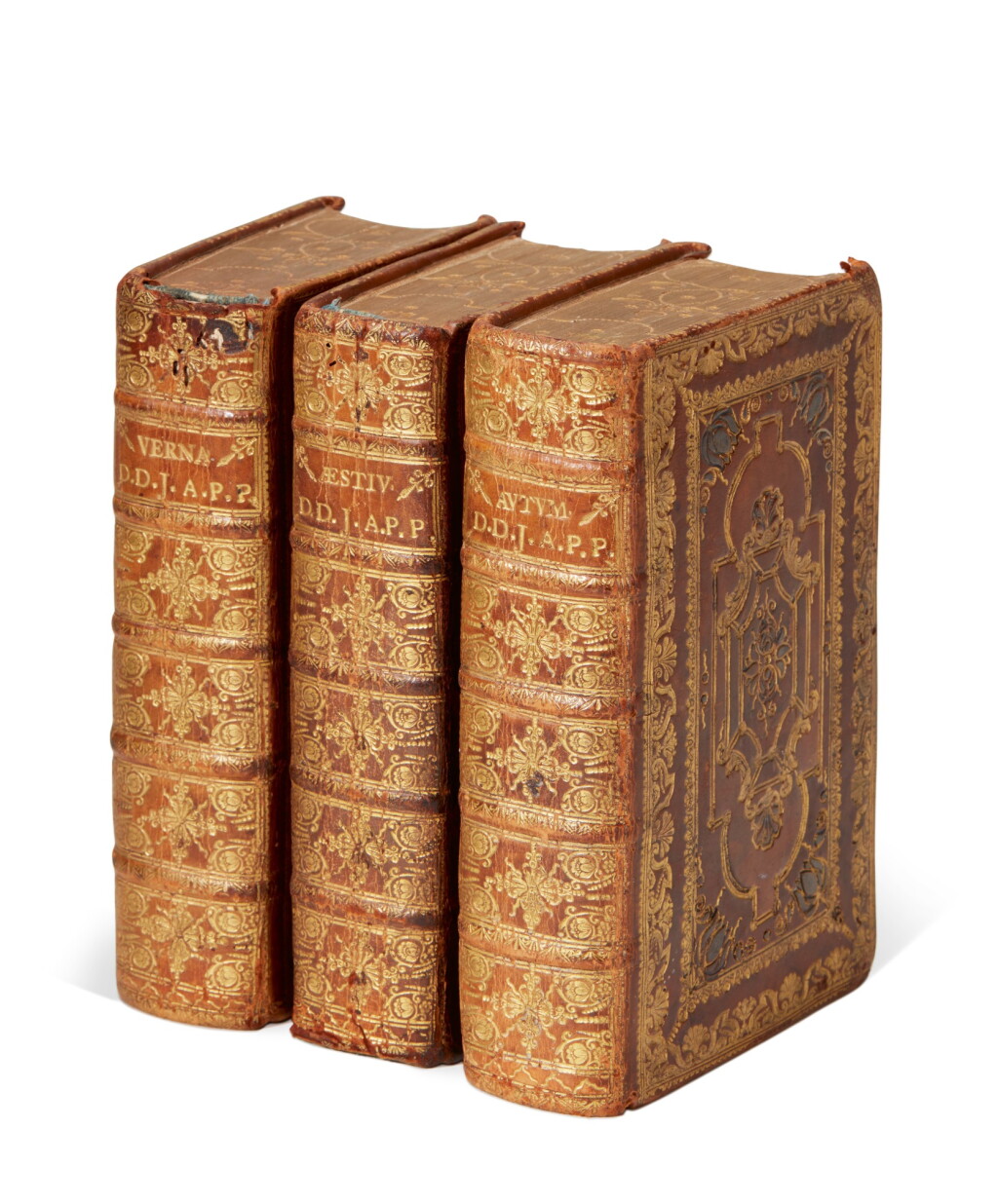 View full screen - View 1 of Lot 123. Breviarium romanum, Venice, 1756, 3 volumes, contemporary calf elaborately gilt.