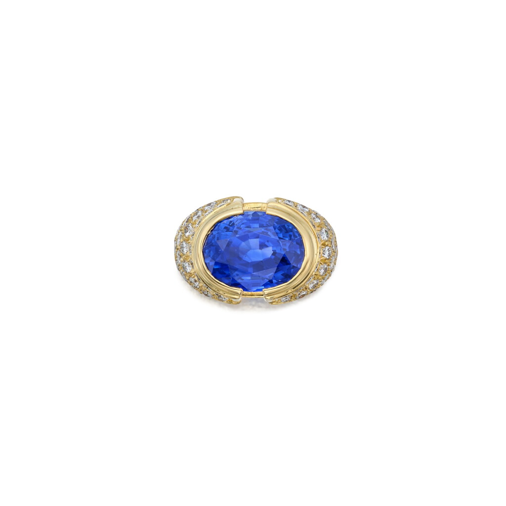 View full screen - View 1 of Lot 43. Sapphire and Diamond Ring.
