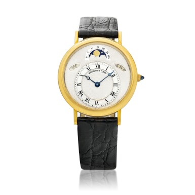 View full screen - View 1 of Lot 8013. Classique, Reference 3330 | A yellow gold wristwatch with day, date and moon phases, Circa 1990 | 寶璣 | Classique | 黃金腕錶,備日期、星期及月相顯示,約1990年製.