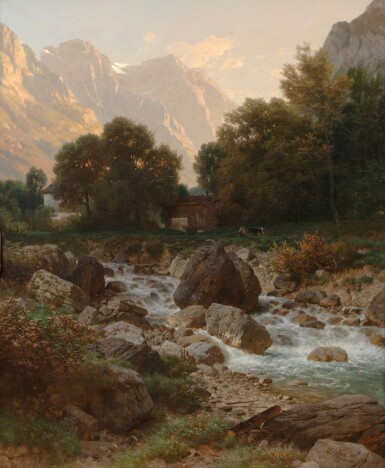 View full screen - View 1 of Lot 79. JOHANN GOTTFRIED STEFFAN | ABEND (UMGEGEND VON GLARUS), 1881.