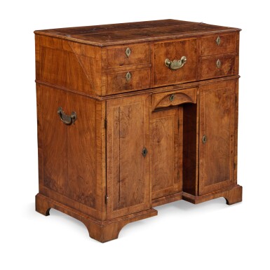View full screen - View 1 of Lot 55. A George II Burr Walnut Merchant’s Desk, Circa 1730.