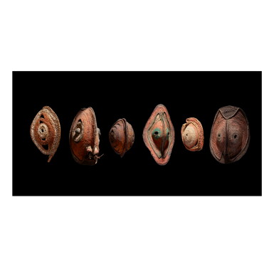 View full screen - View 1 of Lot 82. SIX ABELAM YAM MASKS (BAPA MENE).
