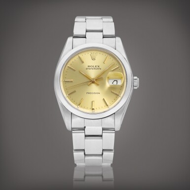 View full screen - View 1 of Lot 8863. Oyster Precision, Reference 6694 | A stainless steel wristwatch with date, Circa 1982 | 勞力士 | Oyster Precision 型號6694 | 精鋼鏈帶腕錶,備日期顯示,約1982年製.