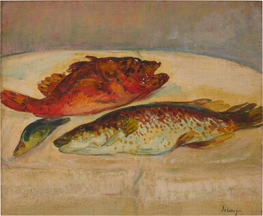 View full screen - View 1 of Lot 1310. Nature morte aux poissons.