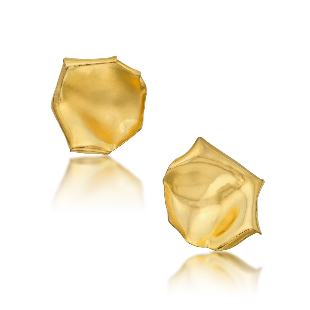 View full screen - View 1 of Lot 394. Pair of Aluminum 'Petal' Earclips, Paris.